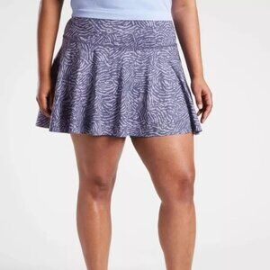 NWT Athleta Ace Printed 13.5" Tennis Skort in Purple Fiji Medieval Violet Sz 1X